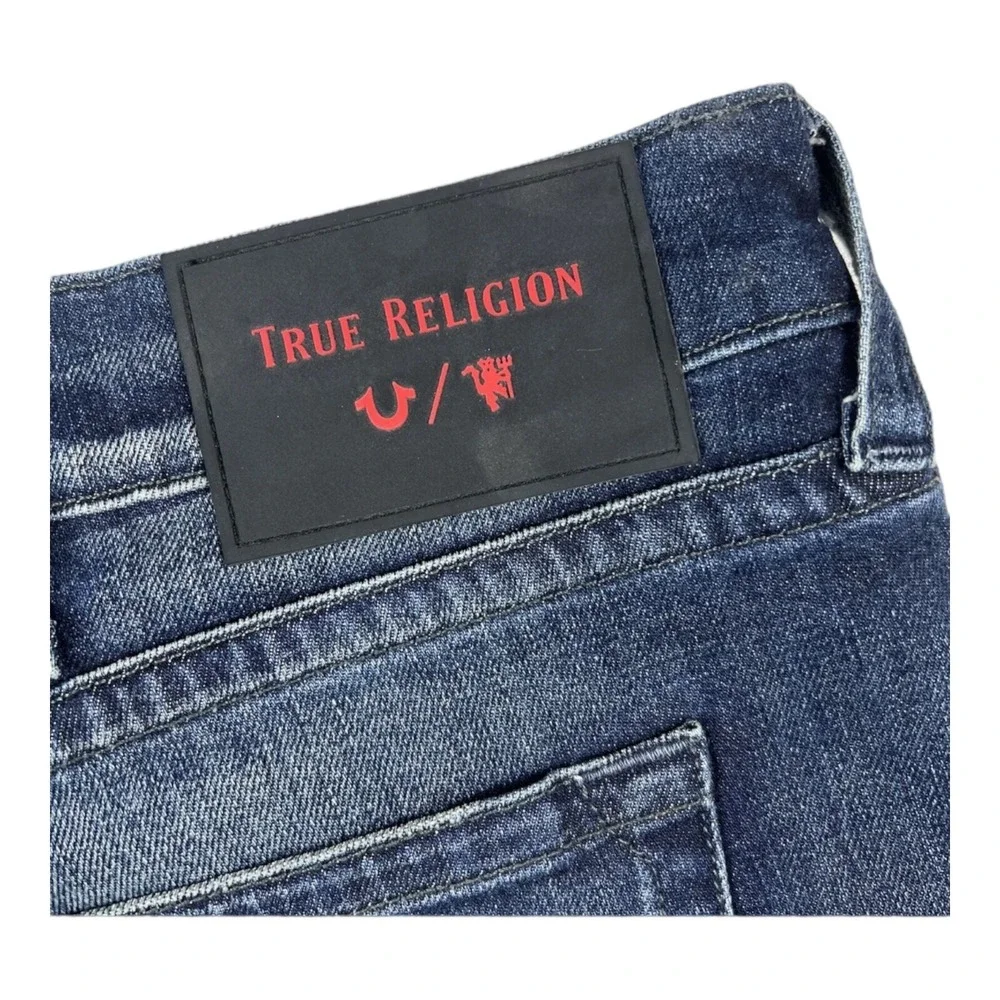 NWT True Religion/Man U Rocco Relaxed Skinny Blue Indigo Jeans Mens Size‎ 44X32